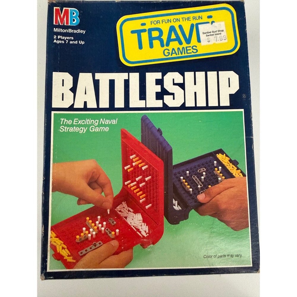 Milton Bradley Battleship Travel Game Vintage 1989 Retro Portable Strategy 4419